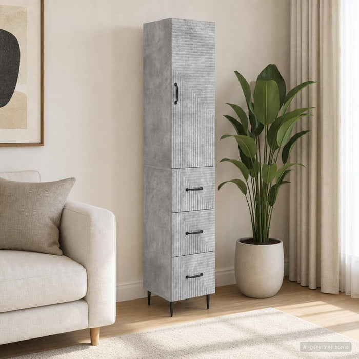 Set de Dulapuri 2 pcs Gri Beton 33 x 34,5 x 90 cm - WALTI WALTI