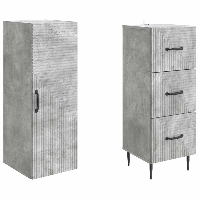 Set de Dulapuri 2 pcs Gri Beton 33 x 34,5 x 90 cm - WALTI WALTI