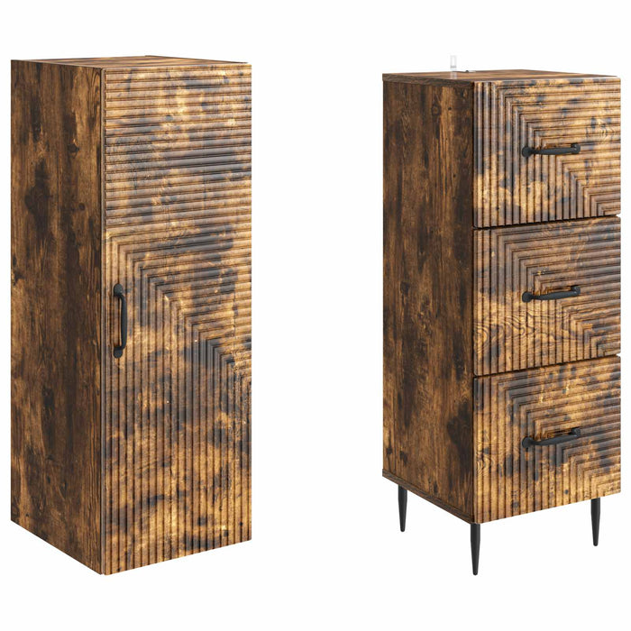 Set de Dulapuri 2 pcs Stejar fumuriu 33 x 34,5 x 90 cm - WALTI WALTI
