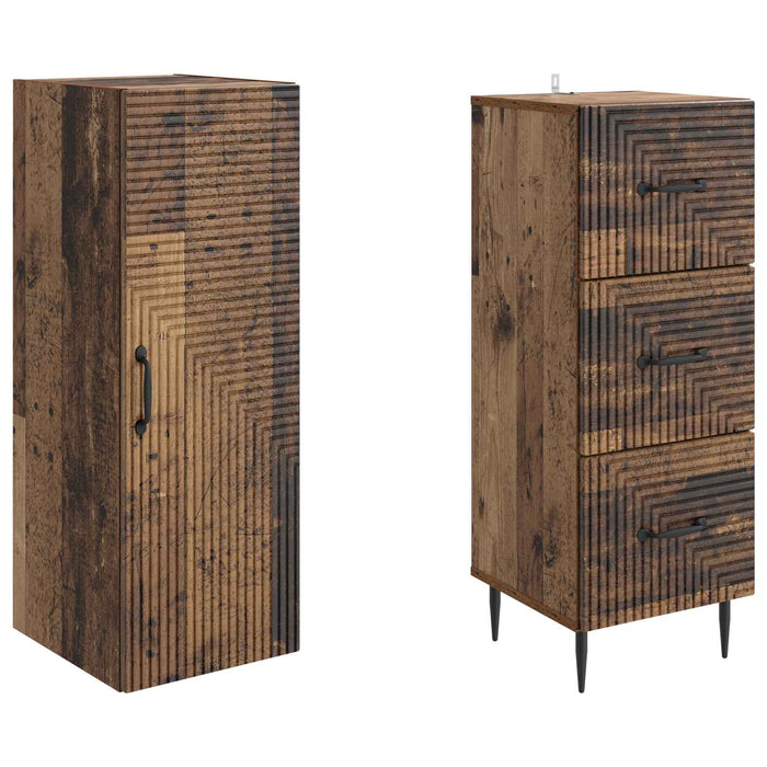 Set de Dulapuri 2 pcs Lemn vechi 33 x 34,5 x 90 cm - WALTI WALTI
