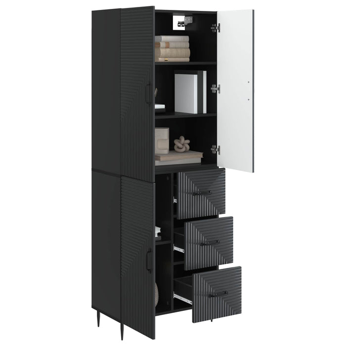 Set de Dulapuri 2 pcs Negru 66 x 34,5 x 89,5 cm Lemn prelucrat WALTI