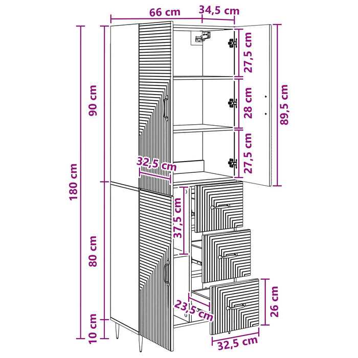 Set de Dulapuri 2 pcs Stejar Sonoma 66 x 34,5 x 89,5 cm WALTI
