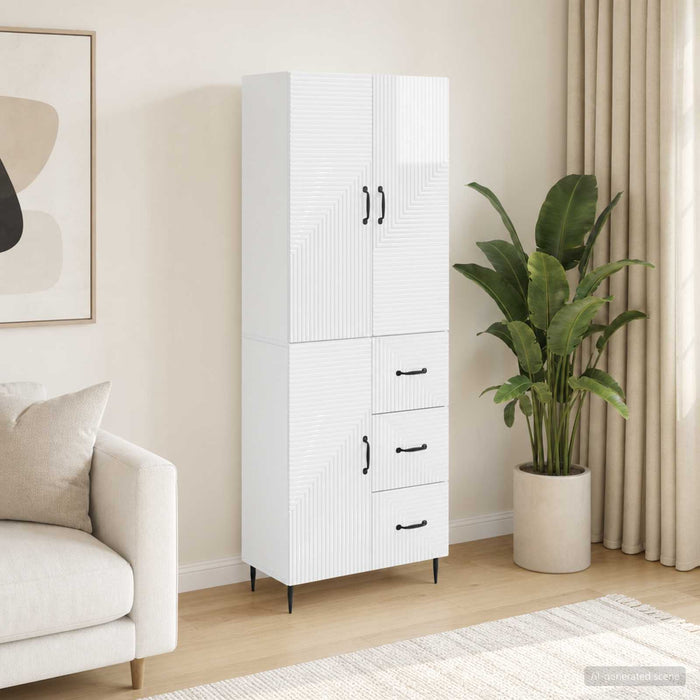 Set de Dulapuri 2 pcs Alb foarte lucios 66 x 34,5 x 89,5 cm - WALTI WALTI