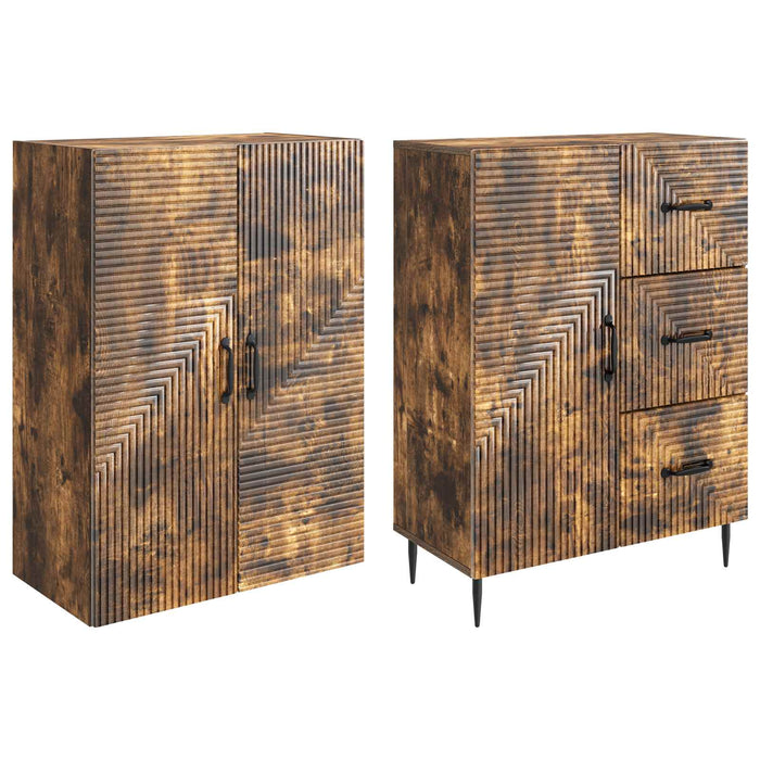 Set de Dulapuri 2 pcs Stejar fumuriu 66 x 34,5 x 89,5 cm WALTI