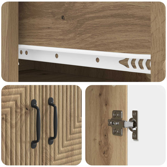 Set de Dulapuri 2 pcs Stejar Artizanal 66 x 34,5 x 89,5 cm WALTI