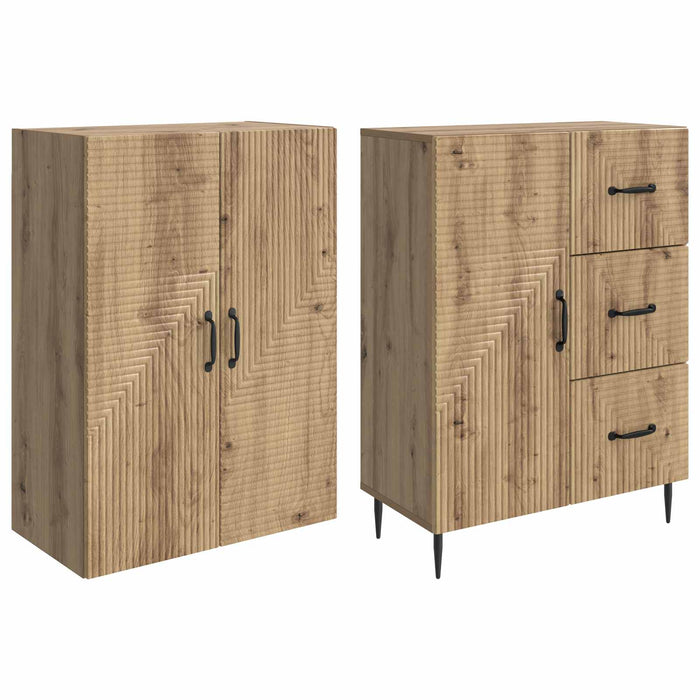 Set de Dulapuri 2 pcs Stejar Artizanal 66 x 34,5 x 89,5 cm WALTI