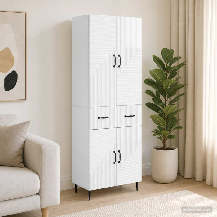 Set de Dulapuri 2 pcs Alb foarte lucios 66 x 34,5 x 89,5 cm - WALTI WALTI