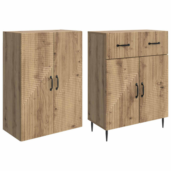 Set de Dulapuri 2 pcs Stejar Artizanal 66 x 34,5 x 89,5 cm WALTI
