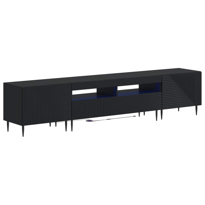 Set de 3 piese pentru TV cu LED Negru Lemn prelucrat WALTI