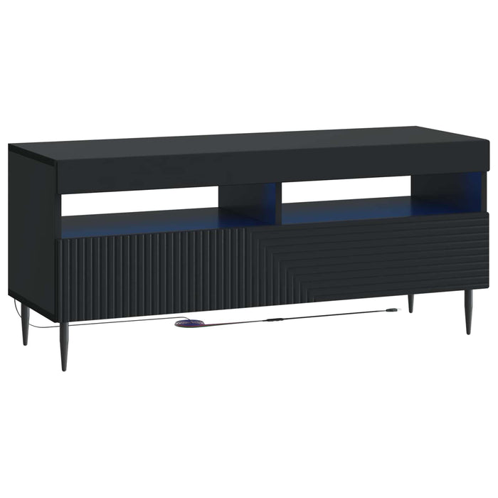 Set de 3 piese pentru TV cu LED Negru Lemn prelucrat WALTI