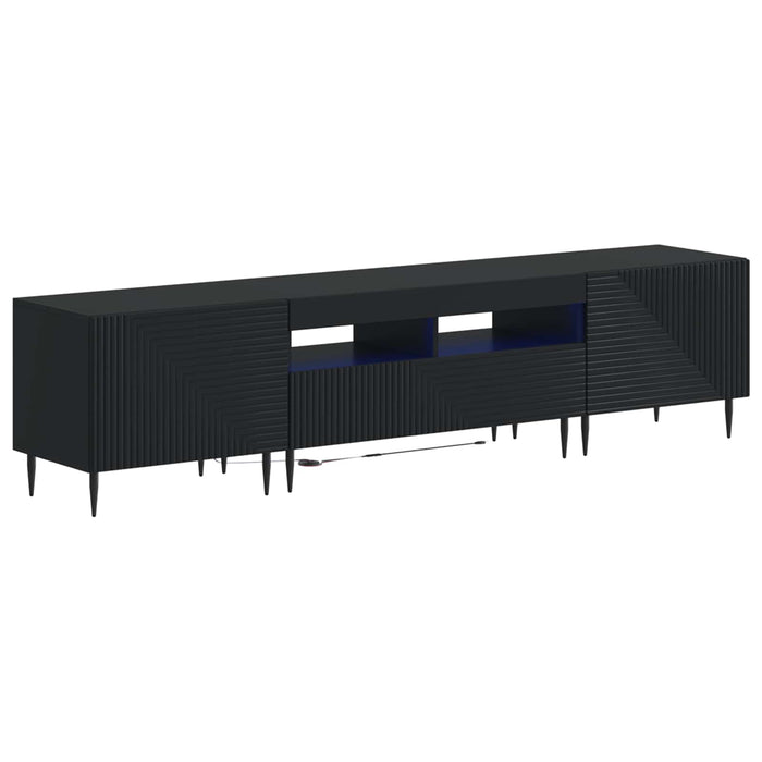 Set de 3 piese pentru TV cu LED Negru Lemn prelucrat WALTI