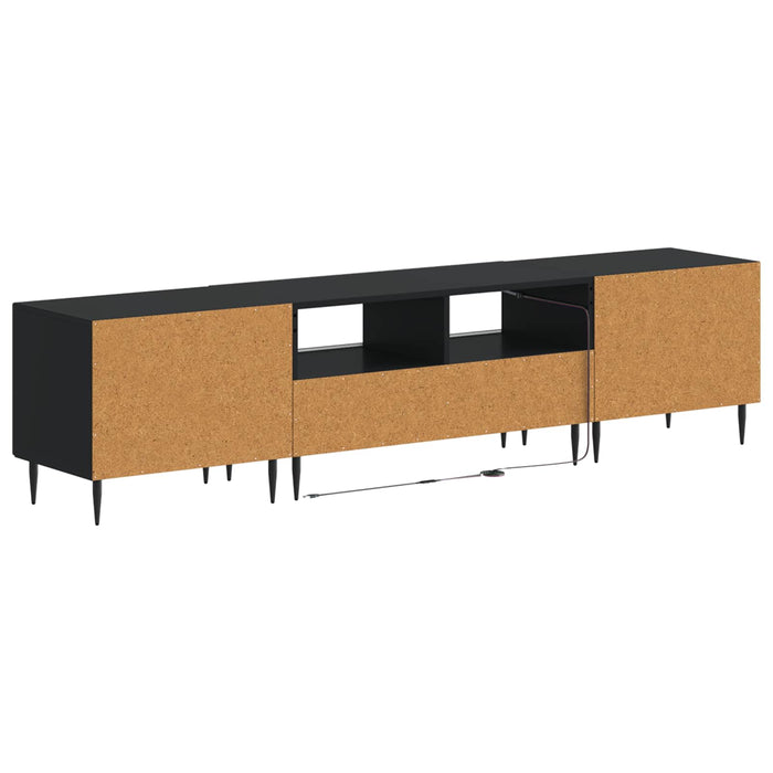 Set de 3 piese pentru TV cu LED Negru Lemn prelucrat WALTI