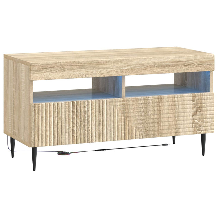 Set de 3 piese pentru TV cu LED Stejar Sonoma Lemn prelucrat WALTI