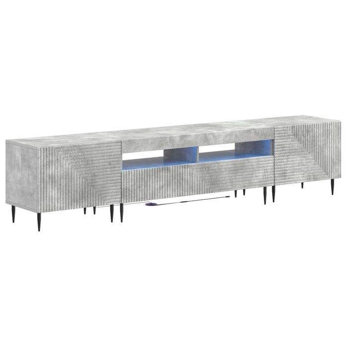 Set de 3 piese pentru TV cu LED Gri Beton Lemn prelucrat WALTI