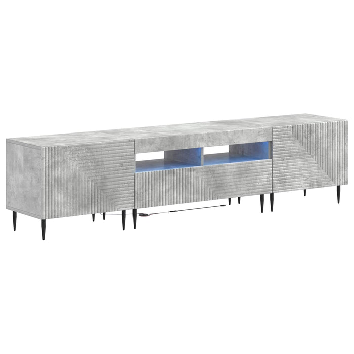 Set de 3 piese pentru TV cu LED Gri Beton Lemn prelucrat WALTI