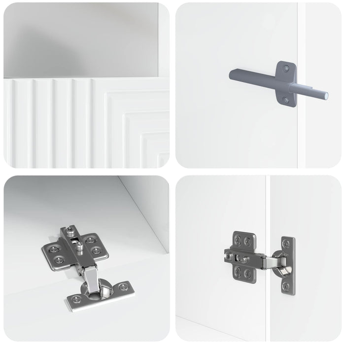 Set de 3 piese pentru TV cu LED Alb foarte lucios WALTI