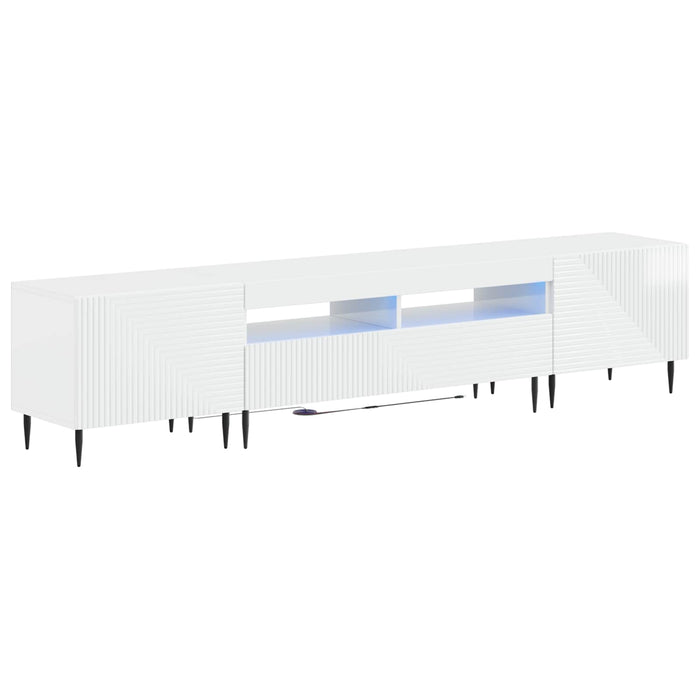 Set de 3 piese pentru TV cu LED Alb foarte lucios WALTI