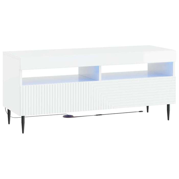 Set de 3 piese pentru TV cu LED Alb foarte lucios WALTI