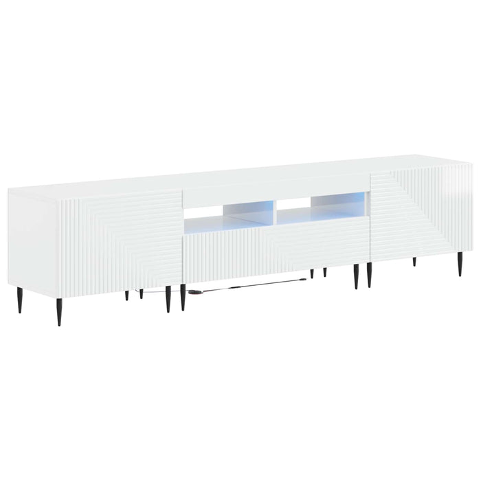 Set de 3 piese pentru TV cu LED Alb foarte lucios WALTI