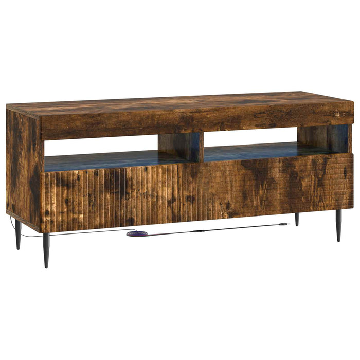 Set de 3 piese pentru TV cu LED Stejar fumuriu Lemn prelucrat WALTI