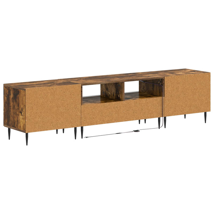Set de 3 piese pentru TV cu LED Stejar fumuriu Lemn prelucrat WALTI