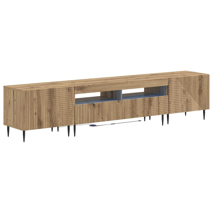 Set de 3 piese pentru TV cu LED Stejar Artizanal Lemn prelucrat WALTI