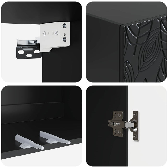Set de Dulapuri 2 pcs Negru Lemn prelucrat WALTI
