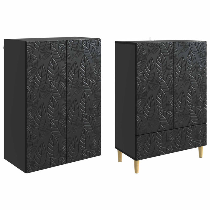 Set de Dulapuri 2 pcs Negru Lemn prelucrat WALTI