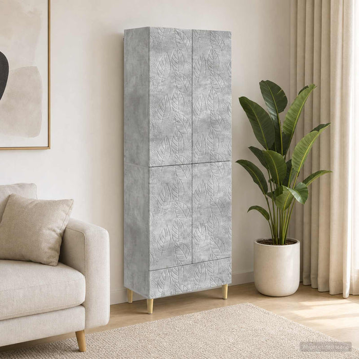 Set de Dulapuri 2 pcs Gri Beton Lemn prelucrat - WALTI WALTI