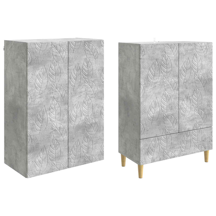 Set de Dulapuri 2 pcs Gri Beton Lemn prelucrat WALTI