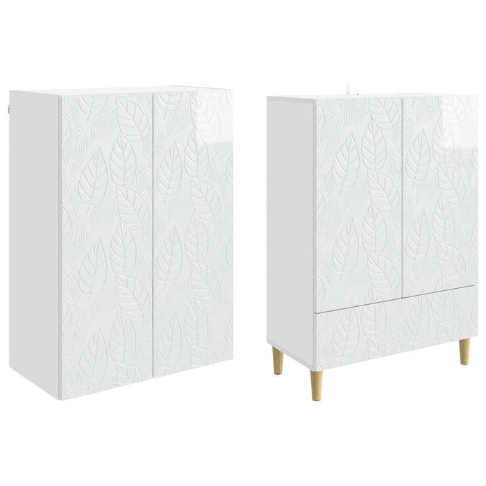 Set de Dulapuri 2 pcs Alb foarte lucios Lemn prelucrat WALTI
