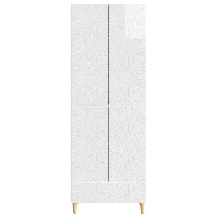 Set de Dulapuri 2 pcs Alb foarte lucios Lemn prelucrat WALTI