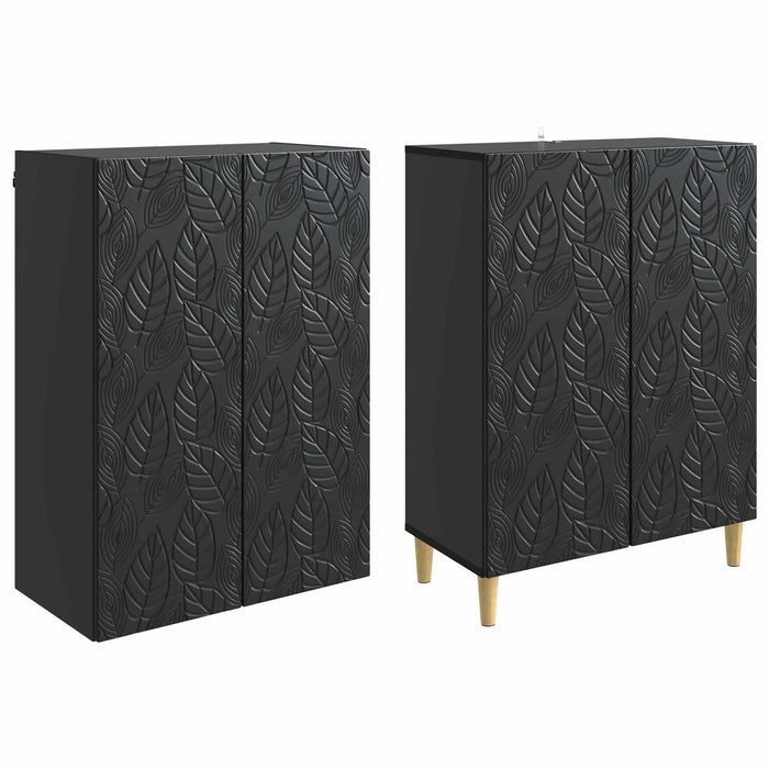 Set de Dulapuri 2 pcs Negru Lemn prelucrat WALTI