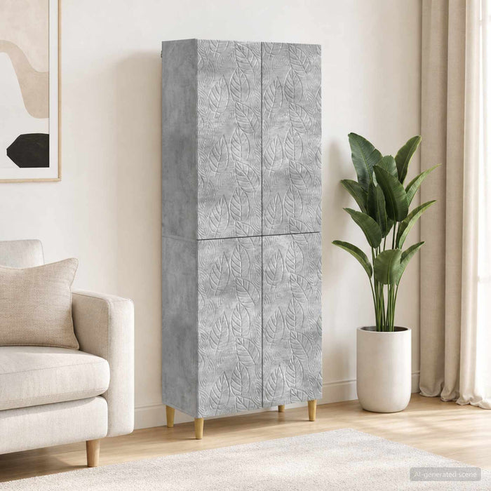 Set de Dulapuri 2 pcs Gri Beton Lemn prelucrat - WALTI WALTI