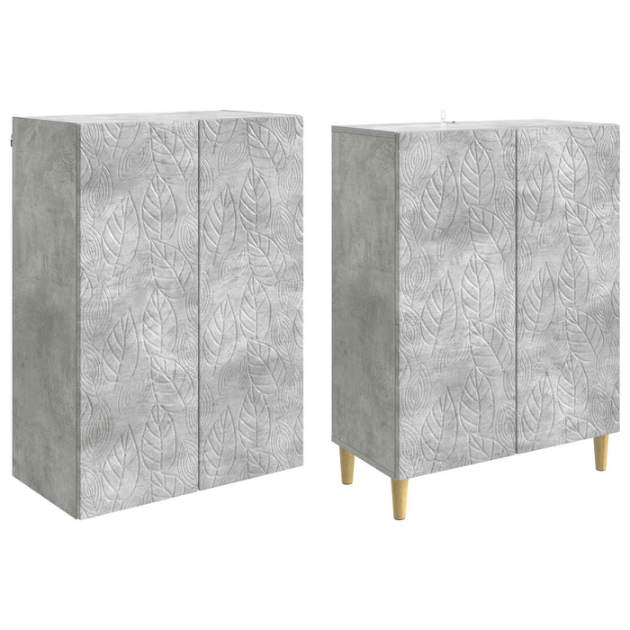 Set de Dulapuri 2 pcs Gri Beton Lemn prelucrat WALTI