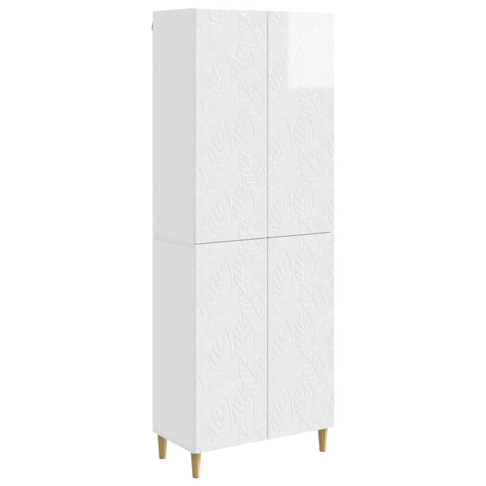 Set de Dulapuri 2 pcs Alb foarte lucios Lemn prelucrat WALTI