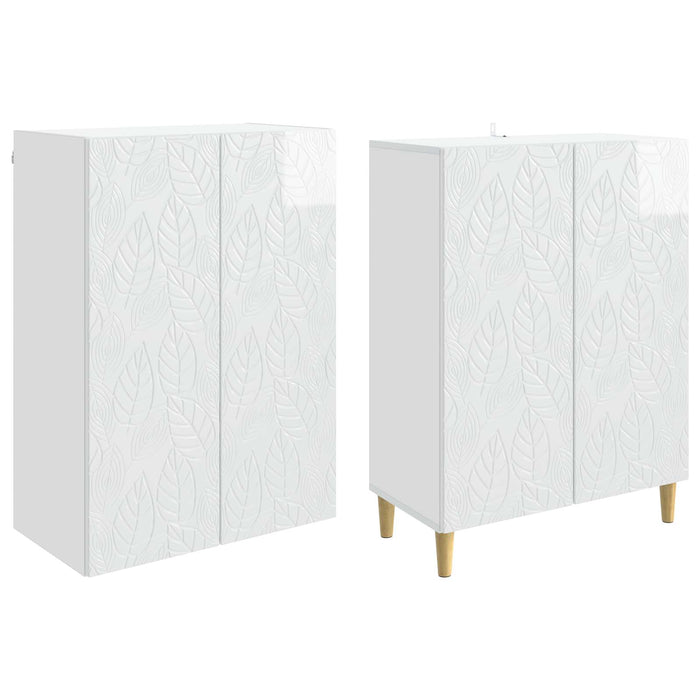 Set de Dulapuri 2 pcs Alb foarte lucios Lemn prelucrat WALTI