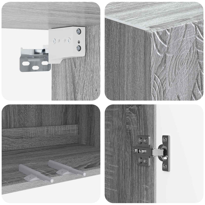 Set de Dulapuri 2 pcs Sonoma gri Lemn prelucrat WALTI