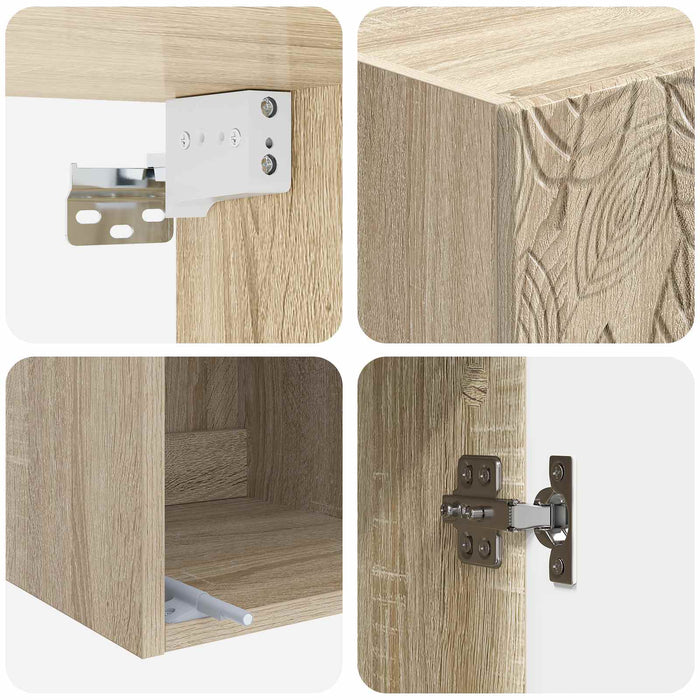 Set de Dulapuri 2 pcs Stejar Sonoma Lemn prelucrat WALTI