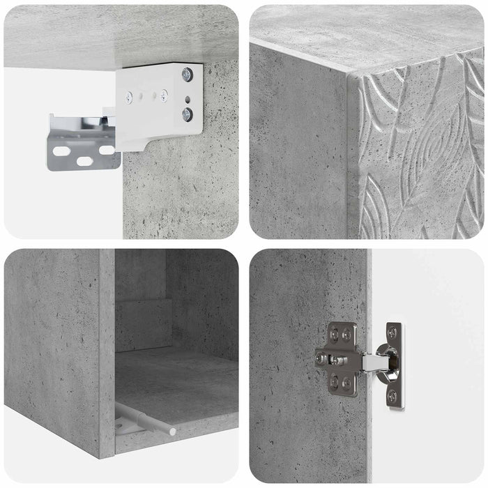 Set de Dulapuri 2 pcs Gri Beton Lemn prelucrat WALTI