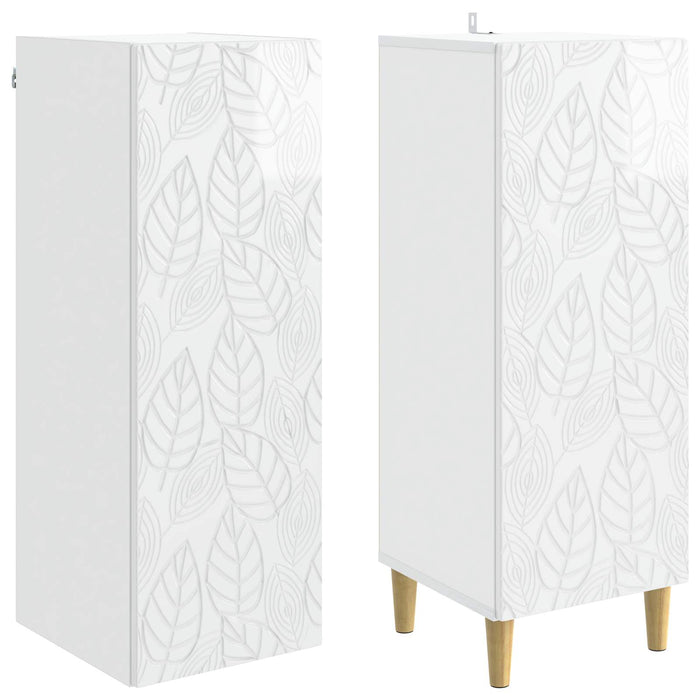 Set de Dulapuri 2 pcs Alb foarte lucios Lemn prelucrat WALTI