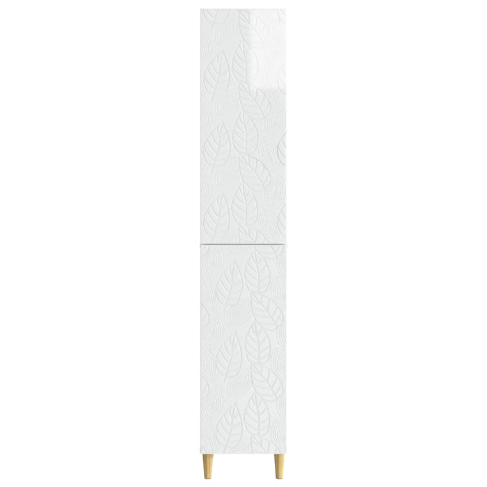 Set de Dulapuri 2 pcs Alb foarte lucios Lemn prelucrat WALTI