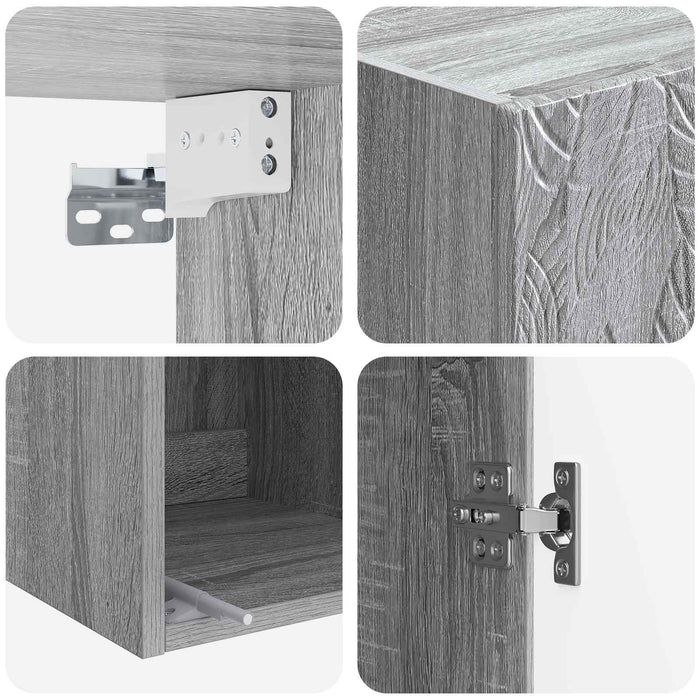 Set de Dulapuri 2 pcs Sonoma gri Lemn prelucrat WALTI