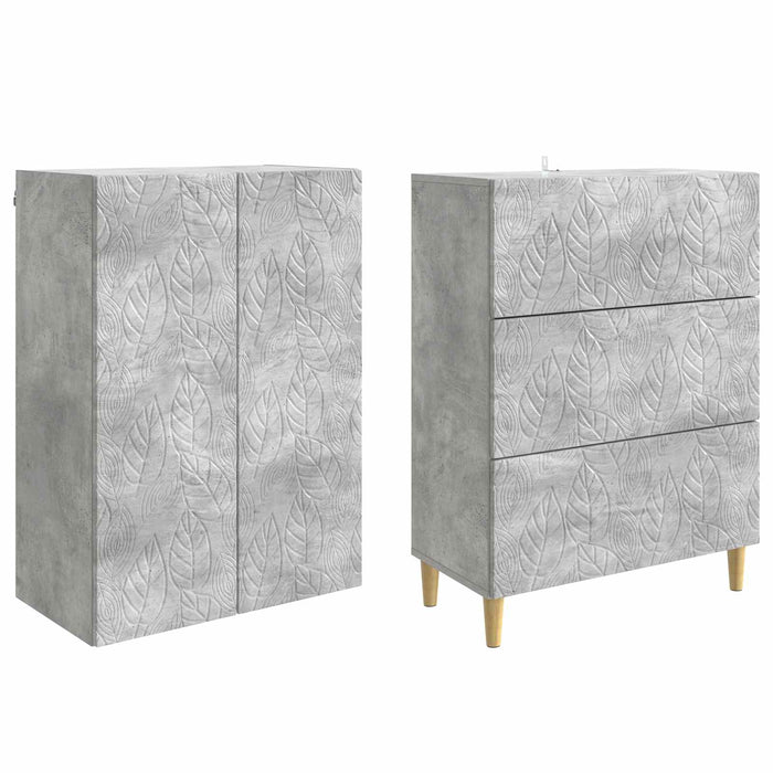 Set de Dulapuri 2 pcs Gri Beton 66 x 34,5 x 90 cm - WALTI WALTI