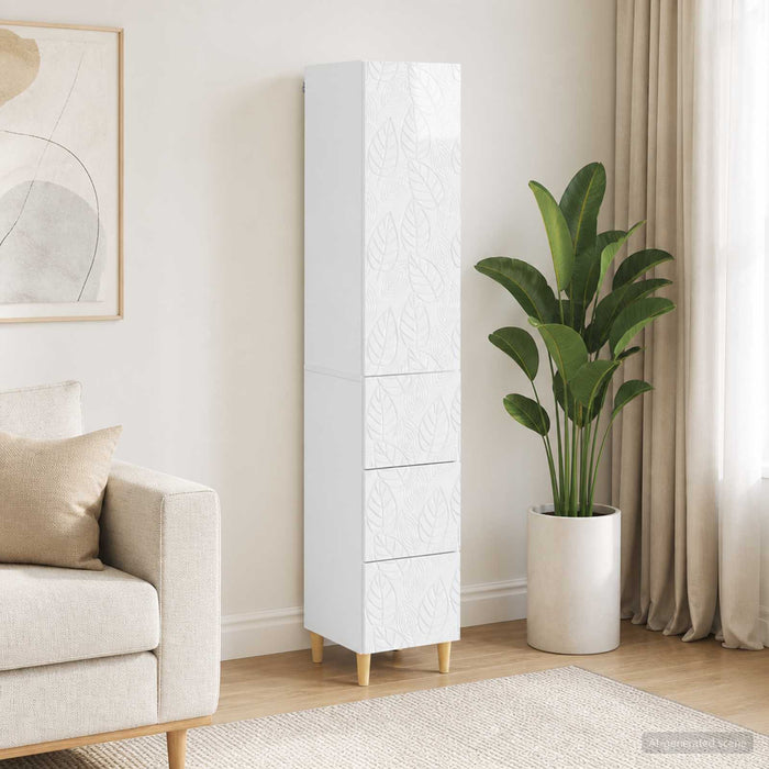 Set de Dulapuri 2 pcs Alb foarte lucios 33 x 34,5 x 90 cm - WALTI WALTI