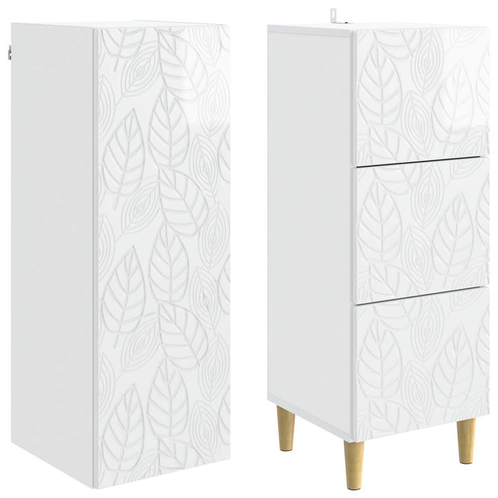Set de Dulapuri 2 pcs Alb foarte lucios 33 x 34,5 x 90 cm - WALTI WALTI