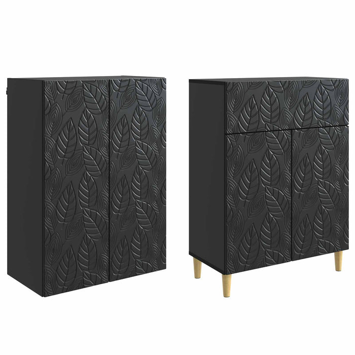 Set de Dulapuri 2 pcs Negru Lemn prelucrat WALTI
