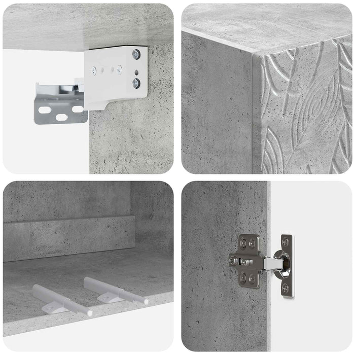 Set de Dulapuri 2 pcs Gri Beton Lemn prelucrat WALTI