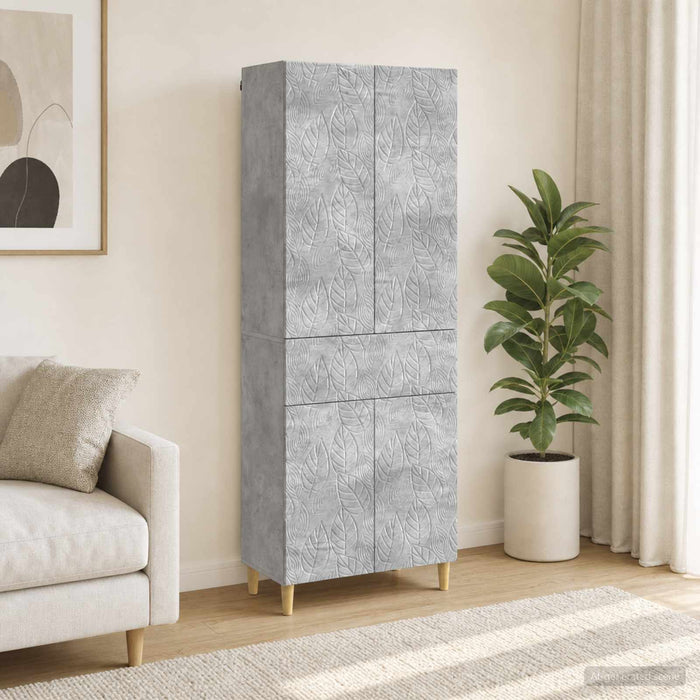 Set de Dulapuri 2 pcs Gri Beton Lemn prelucrat - WALTI WALTI