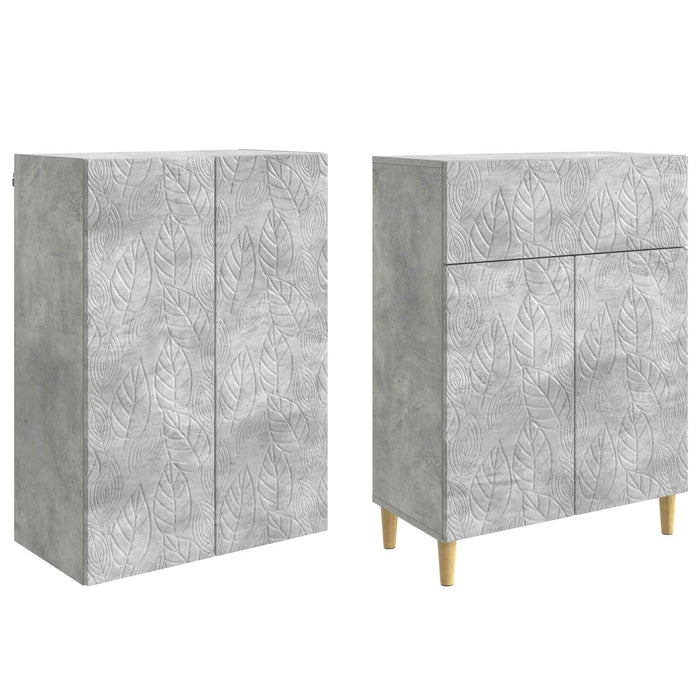 Set de Dulapuri 2 pcs Gri Beton Lemn prelucrat WALTI